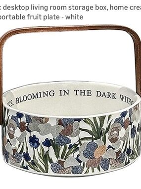 Floral Ceramic "Seek Sunshine" Serving & Storage Bowl